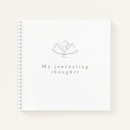 Elegant Grått Lotus Flower Journaling Thoughts