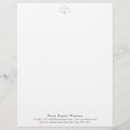 Elegant Grått Lotus Flower Yoga Teacher Brevhuvud