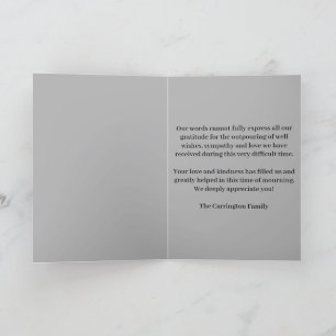 Elegant Grått Marble Male Funeral Memorial Service Tack Kort