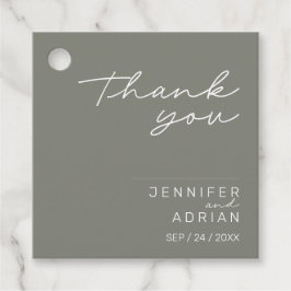 Elegant Grått Minimal Tack Bröllop Gåvor Etiketter