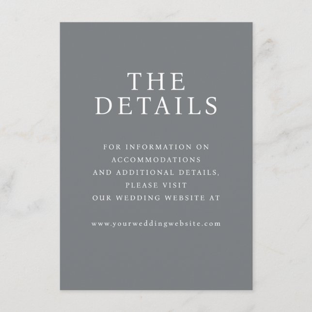 Elegant Grått Minimalistisk Typografisk Tilläggskort (Framsida)