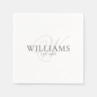 Elegant Grått Monogram-familjens formella middagst