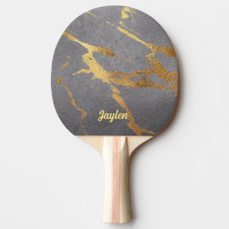 Elegant Grått och Guld Marble-utseende Pingisracket