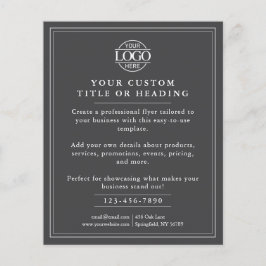 Elegant Grått och vit Logotyp för företag, marknad Flygblad