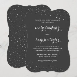Elegant Grått och vit med ömtåliga punkter Bröllop Inbjudningar