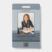 Elegant Grått Palette Employee Photo ID Company