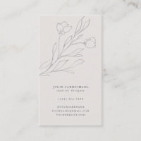 Elegant Grått Penna Sketched Flowers Lodrät