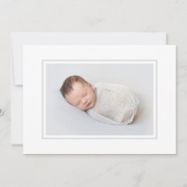 Elegant Grått Photo Birth Meddelande