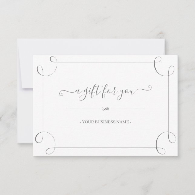 Elegant Grått Ram Customized Gift Certificate (Framsida)