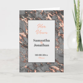 Elegant Grått Rosa Marble Bröllop Hennes visitkort Tack Kort