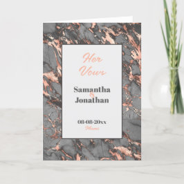 Elegant Grått Rosa Marble Bröllop Hennes visitkort Tack Kort