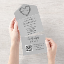 Elegant Grått-skript Unik Modern OSA QR-kod