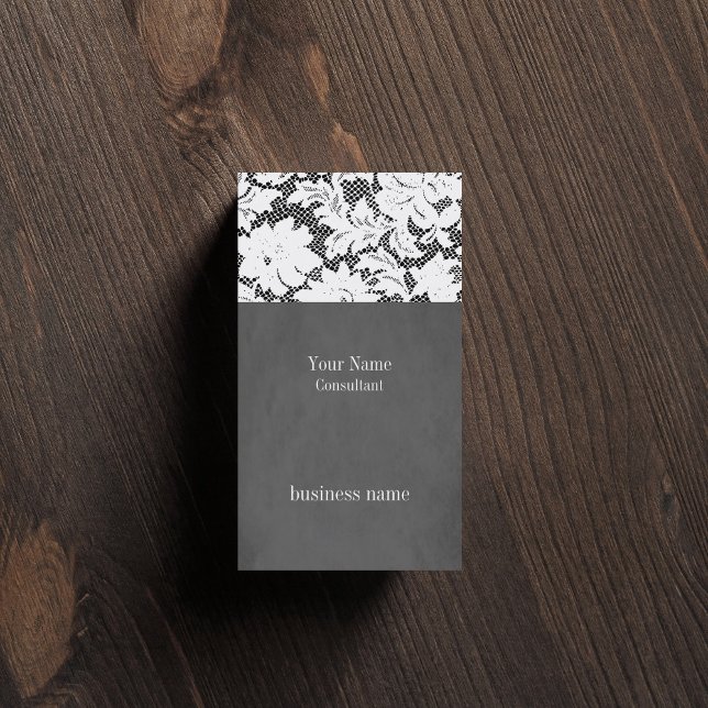 Elegant Grått Snöre Consultant Affärskort Visitkort (Skapare uppladdad)