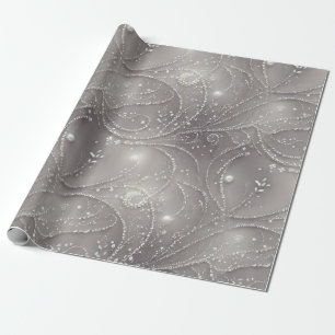 Elegant Grått, strängar av Pärlor, pärlor och ljus Presentpapper