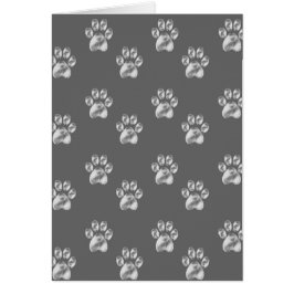 Elegant grått tassar på blankprov inuti hälsningskort