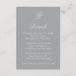 Elegant Grått Traditional Bröllop Tilläggskort