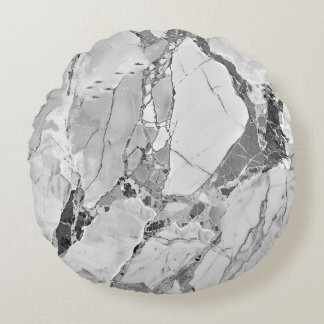 Elegant Grått ’Twilight Marble Fantasy’ Brushed Po Rund Kudde