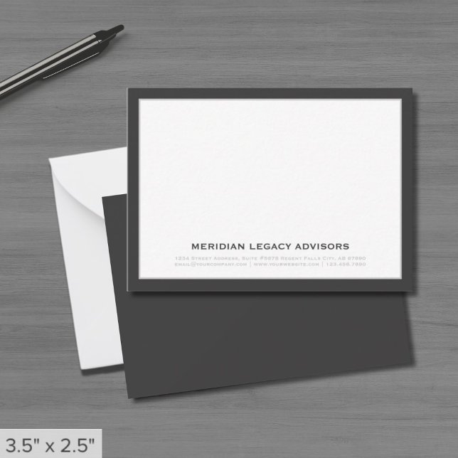 Elegant Grått Typografiskt anteckningskort (Skapare uppladdad)