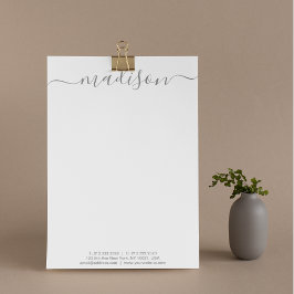 Elegant Grått Typography Namn Script Mail Brevhuvud