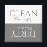 Elegant Grått | Vit | Dishwasher<br><div class="desc">En perfekt diskar ren/smutsig magnet som hjälper alla som tvivlar på om diskarna är rena eller smutsiga! Underbar för upptagna hushåll är den här magneten lätt redigerbar och levereras med mallen "Rengör,  var snäll och tömma...  och Dirty,  använda... " i snyggt grått och vit med skript och fet typsnitt.</div>