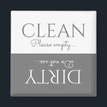 Elegant Grått | Vit | Dishwasher Magnet<br><div class="desc">En perfekt diskar ren/smutsig magnet som hjälper alla som tvivlar på om diskarna är rena eller smutsiga! Underbar för upptagna hushåll är den här magneten lätt redigerbar och levereras med mallen "Rengör,  var snäll och tömma...  och Dirty,  använda... " i snyggt grått och vit med skript och fet typsnitt.</div>