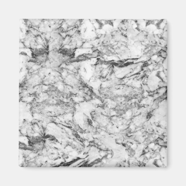 Elegant grått, vit modern vintage marmor magnet (Framsidan)