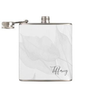 Elegant Grått Watercolor Personlig Namn Fickplunta