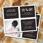 Elegant Grått White Black Photo Massage Therapist  Flygblad<br><div class="desc">Elegant-flygare,  kupongmall med professionell-studiofoto. Perfekt marknadsföring verktyg för dina kunder. Den här flygaren är fullt anpassade. Du kan enkelt lägga till dina personuppgifter. Kontakta oss om du behöver hjälp med att anpassa den. 
Du kan matcha den här produkten med affärskort.</div>