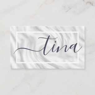 Elegant Grått White Calligraphy Namn Namnteckning Visitkort