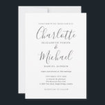 Elegant Grått White Namnteckning bröllopsinbjudan Inbjudningar<br><div class="desc">Elegant grått och vit namnteckning bröllopsinbjudan med namnteckning stil namn,  denna snyggt grått- och vit bröllopsinbjudan kan vara personlig med din information i chic-brev. Designad av Thisisnotme©</div>