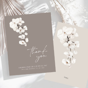 Elegant Grått White Orchid Bröllop Tack Kort