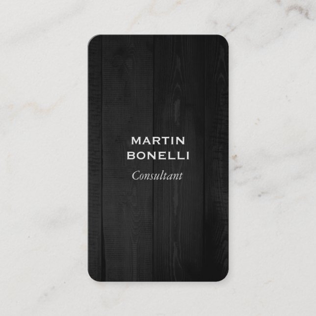 Elegant Grått Wood Plain Modern Minimalist Visitkort (Framsida)