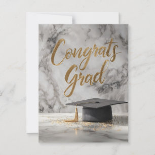 Elegant "Grattis examen" med examenshatt Vykort