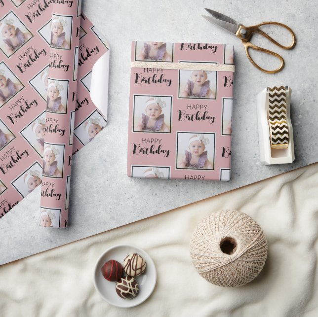 Elegant Grattis på födelsedagen Anpassningsbar Fot Presentpapper (Hantverk)