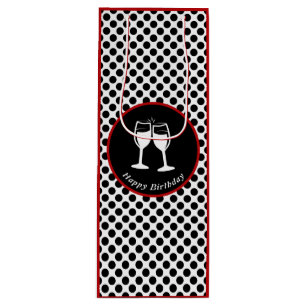 Elegant Grattis på födelsedagen Glass Black Polka 