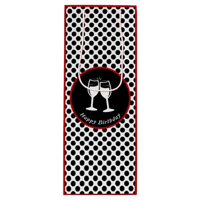 Elegant Grattis på födelsedagen Glass Black Polka  (Framsidan)