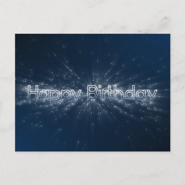 Elegant Grattis på födelsedagen gnistrande partikl Vykort (Framsida)