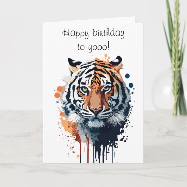 Elegant grattis på födelsedagen-kort för son Tiger Kort (Framsida)