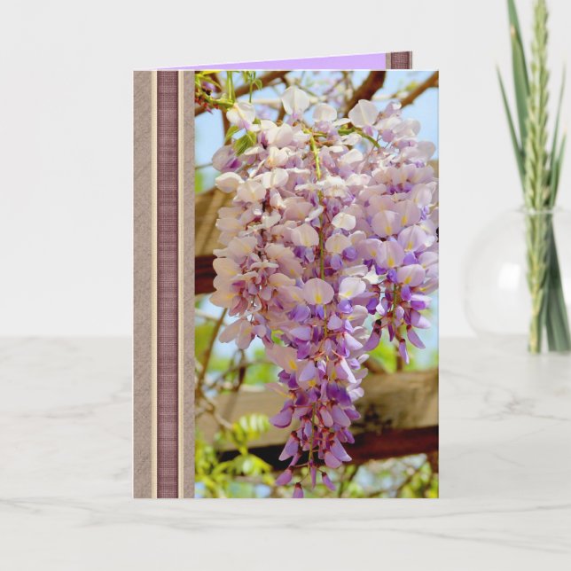 Elegant Grattis på födelsedagen-kort med Glicinia  Kort (Framsida)