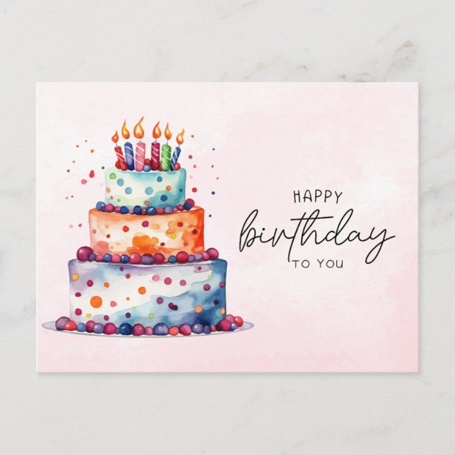Elegant Grattis på födelsedagen  Vykort (Framsida)