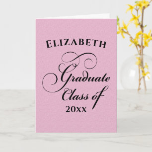 Elegant Grattis Student Rosa Glitter Kort