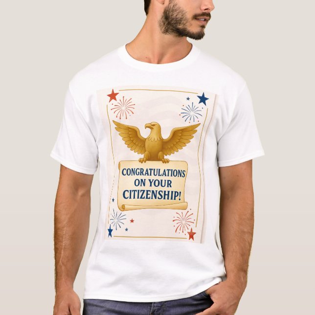 Elegant Grattisar för medborgarskap T-Shirt (Framsida)