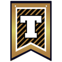 Elegant GRATTISS Black och Faux Guld Vimplar