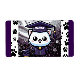 Elegant Gratuation Kattunge Lila Gown Balloon Fraktsedel