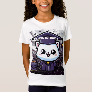 Elegant Gratuation Kattunge Lila Gown Balloon T Shirt