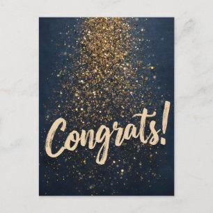 Elegant "Gratulerar"! Hälsning med Golden Confetti Helg Vykort