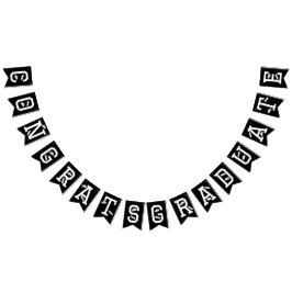 Elegant Gratulerara Student Cap, Diploma Black Whi Vimplar