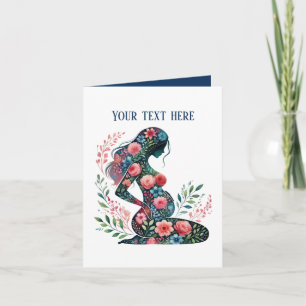 Elegant gravid Mamma lägger till text för alla syf Kort