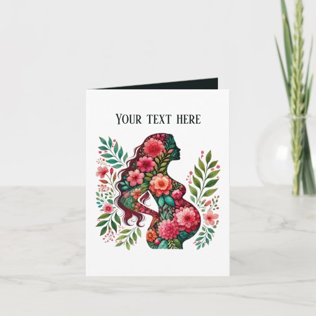 Elegant gravid Mamma lägger till text för alla syf Kort (Framsida)