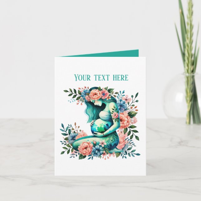 Elegant gravid Mamma lägger till text för alla syf Kort (Framsida)